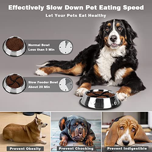 2 In 1 Slow Feeder Dog Bowls Insert & Licking Mat, Upgraded Super Firm