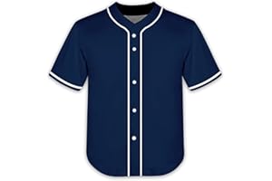 SLVRIOG Kids Baseball Jersey Toddler Custom Softball Jersey for Boy Girl Plain Practice Shirt Youth Sports Button Down T-Shirts 3-20Y