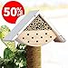 EXQUIS HOME Garden Bee House Outdoor Garden Decor for Solitary Bees, Insect Hotel for Bee Lovers, Idea for Bee Keepers