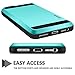 iPhone 5S Case, iPhone 5 Case, Vofolen Impact Resistant iPhone 5S Wallet Case Hybrid Bumper Armor Snap-on Black Soft Rubber Cover Protective Shell Card Holder for iPhone 5 5S SE - Light Blue