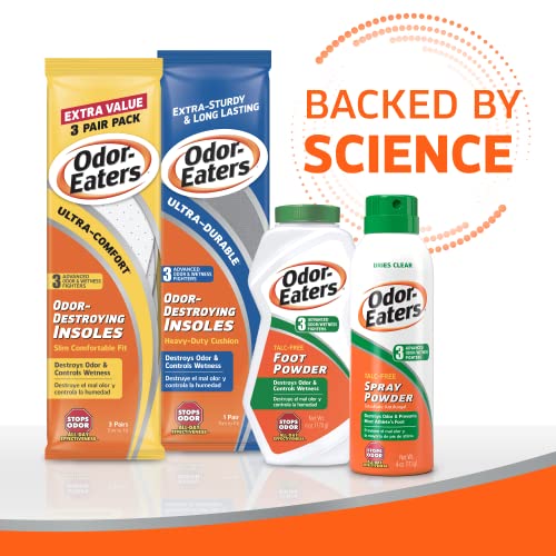 OdorEaters Foot Powder, 6 oz, Pack of 4 Shoe Odor Foot Odor