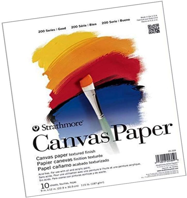 Strathmore (25-309 200 Series Canvas Paper Pad, 9 x 12, 10 Sheets