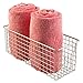 mDesign Narrow Bathroom Metal Wire Storage Organizer Bin Basket Holder with Handles - for Cabinets, Shelves, Closets, Countertops, Bedrooms, Kitchens, Garage, Laundry - 16