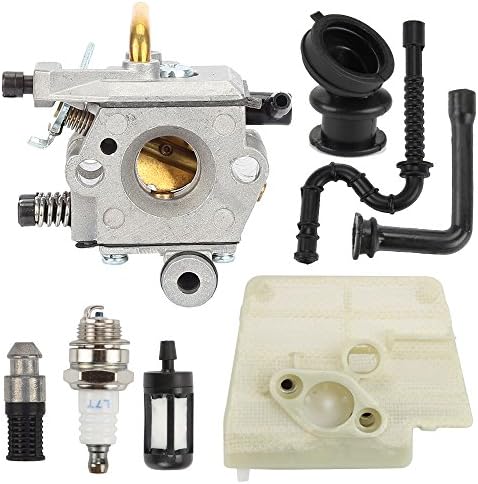 Milttor WT-403B Carburetor with Fuel Line Filter Oil Line Filter Spark Plug Air Filter Buffer Fit Stihl 024 026 MS240 MS260 Walbro Chainsaw 1121-120-0610