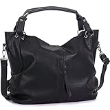 Handbags for Women WISHESGEM Large Capacity Ladies Hobo Purses Top Handle PU Leather Shoulder Bags Black
