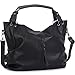 Handbags for Women WISHESGEM Large Capacity Ladies Hobo Purses Top Handle PU Leather Shoulder Bags Black
