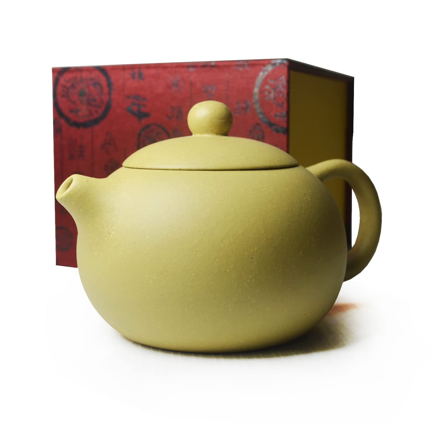 Teapot 220ml Chinese Zisha Clay Yellow Xishi Pots Huangduan Ball Filter Infuser for Loose Tea (Middle Capacity)