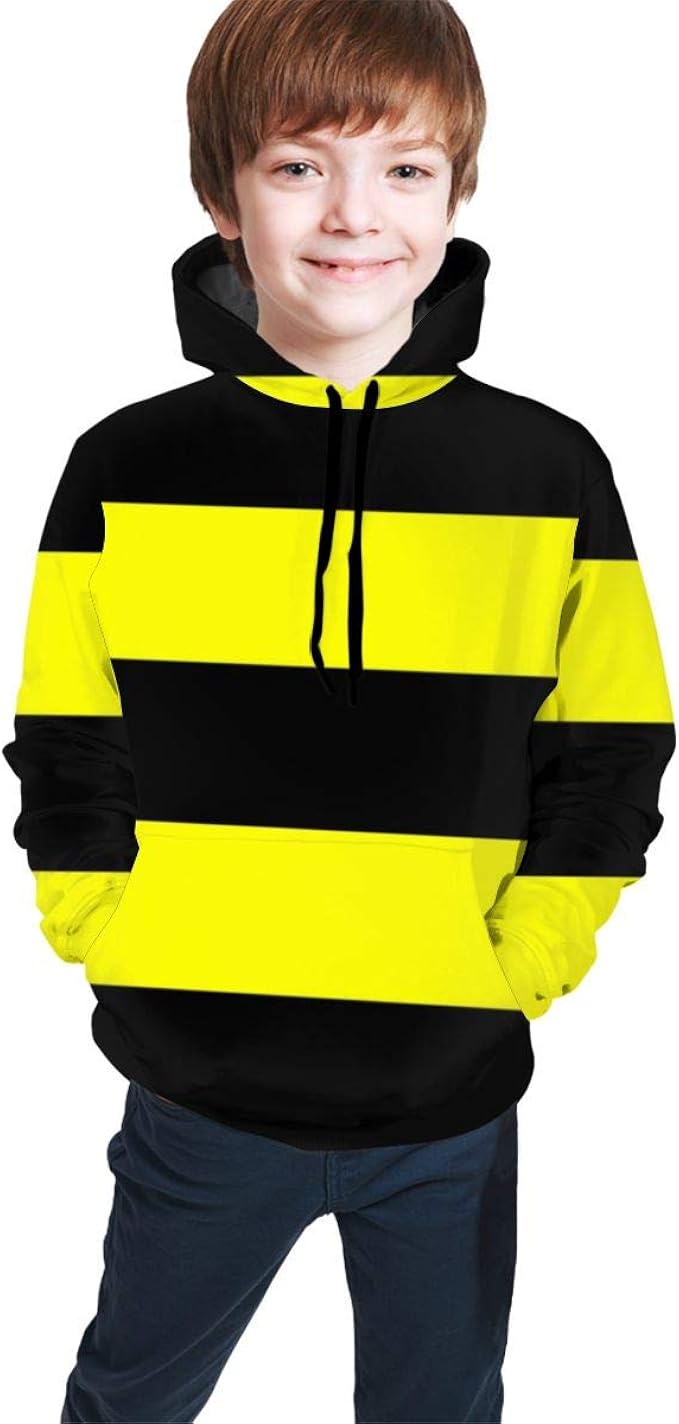 black and yellow striped sweatshirt