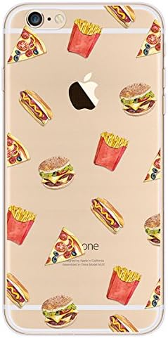 iPhone 6 Case, iPhone 6S Case, 3D Colourful Print Protective Case [Anti-Slip] [Ultra Thin] [Shock Absorbing] [Scratch Resistant] Soft Back Cover for 4.7 inch iPhone 6/6S (Hamburger PIZZA)