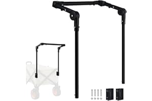 VOONKE Folding Wagon Push Handle, Removable Adjustable Width Push-Pull Stroller Handle for Most Sizes Round or Square Metal Frame Wagon Handle Attachment (Wagon not Included)