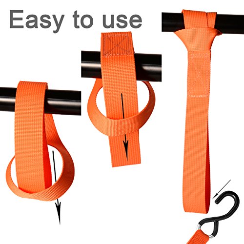 DAOKI Each 4-Pack 12-Inch + 18-Inch Soft Loops Motorcycle Tie Down Straps. 1200 lbs Load / 2289 Break Strength Silky Premium Tiedowns Pamper Chrome, Fit where Ratchet Straps wont. 8-Pack - Thumbnail 3