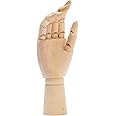 7 inch Wooden Hand Model - Wood Right Hand Art Mannequin Figure with Posable Fingers for Drawing School, Practice, Supplies, Jewelry Display, Decoration, Sketching
