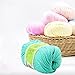 joylve Knitting Yarn Skein Baby Super Smooth Worsted Soft Natural Silk Wool Fiber Bright Green