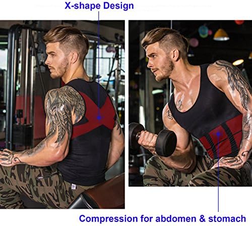 SAILORSTAR Mens Slimming Body Shaper Gynecomastia Compression Shirt Shapewear Waist Abdomen Slim Vest Tank Top Underwear