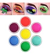MEICOLY Water Activated Eyeliner, UV Reactive Hydra Eyeliner, 7 Cakes Graphic Eye Liner, Glow Bla...