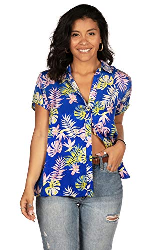 Women's Summer Tie Shirts - Patterned Tie Summer Shirts for Women