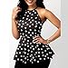 2018 New Women's Casual Dot Print Ruffles Chiffon Blouse Sleeveless O-Neck Tops by E-Scenery