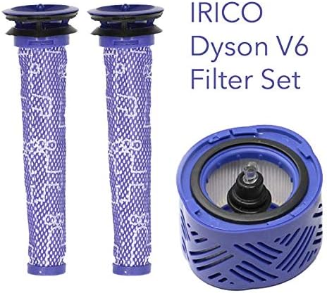 IRICO Dyson V6 Filter | 3 Pre Filters + 1 HEPA Post Filter for Dyson V6 Absolute Cordless Stick Vacuum | Replacement Parts for #965661-01 and #966741-01