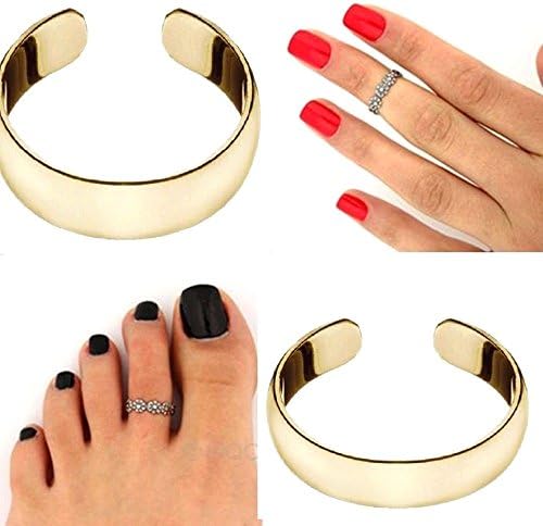 EMOSAN Fashion Hawaiian Beach Stainless Steel Toe Ring Metal Material Jewelry (Yellow Gold)