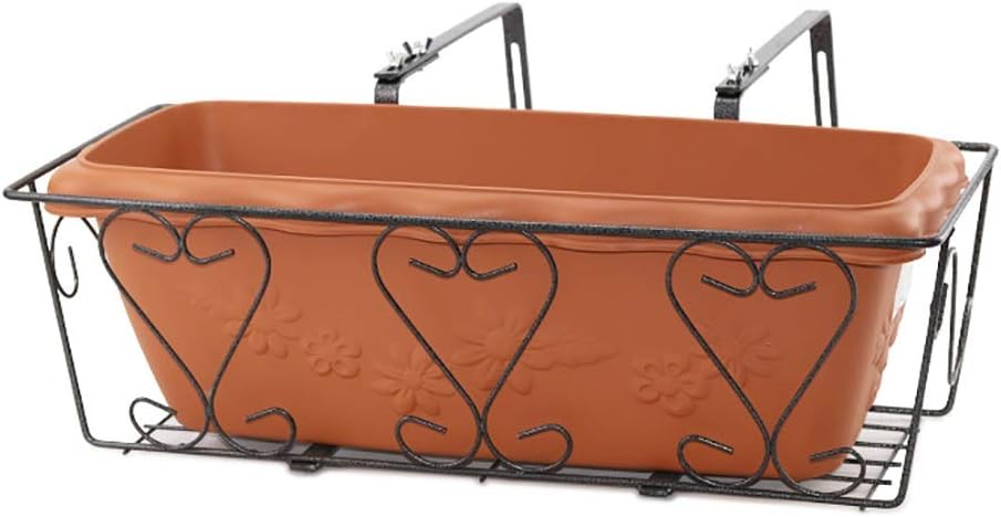 BESTONZON Fioriera Da Balcone In Metallo Con Supporto | Vaso Sospeso Per Ringhiera E Parete