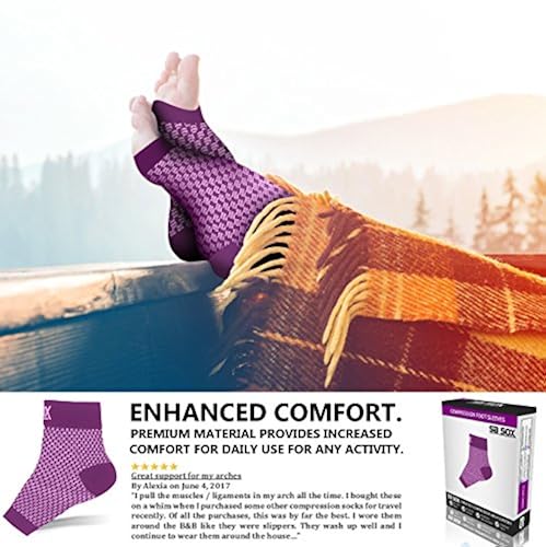 SB SOX Compression Foot Sleeves for Men &amp; Women - BEST Plantar 