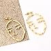 Zealmer Womens Face Statement Stud Earrings Gold Tone