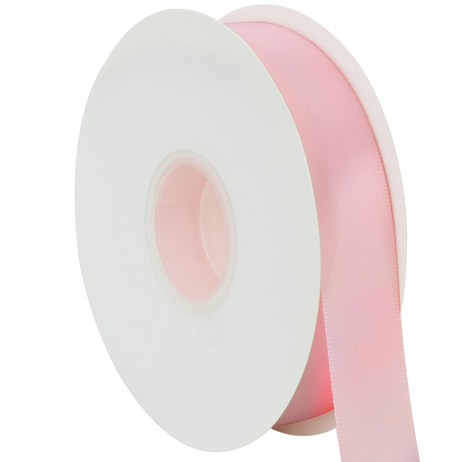 TONIFUL Pink Solid Satin Ribbon 1 Inch x 50 Yard Thin Satin Ribbon for Flower Bouquet, Gift Wrapping, Sewing, Crafts and Bows Making, Valentines Baby Shower Christmas Wedding Festive Party Decor — image 1
