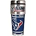 NFL Houston Texans Metallic Travel Tumbler, Stainless Steel and Black Vinyl, 16-Ounce
