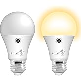 AmeriTop Dusk to Dawn Light Bulb- 2 Pack, A19 LED Sensor Light Bulbs; UL Listed, Automatic On/Off, 800 Lumen, 10W(60 Watt Equ