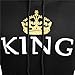 ZZhong Men's King Printed Drawstring Hoodie Sweatshirt Couple Matching Top Black L