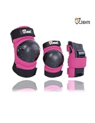 Sports: JBM Adult / Child Knee Pads Elbow Pads Wrist Guards 3 In 1 Protective Gear Set For Multi Sports Skateboarding Inline Roller Skating Cycling Biking BMX Bicycle Scooter - JBM International