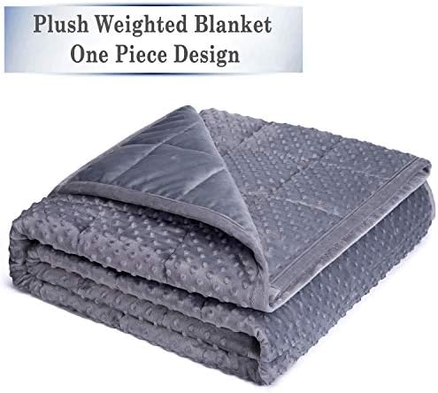 Kpblis Weighted Blanket 15 lbs 60″ x 80″ for 140-180 lbs, 7 Layers