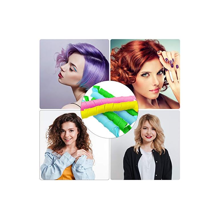 42 Pieces Spiral Curlers Wave Curls Kit, No Heat Hair Curlers Styling