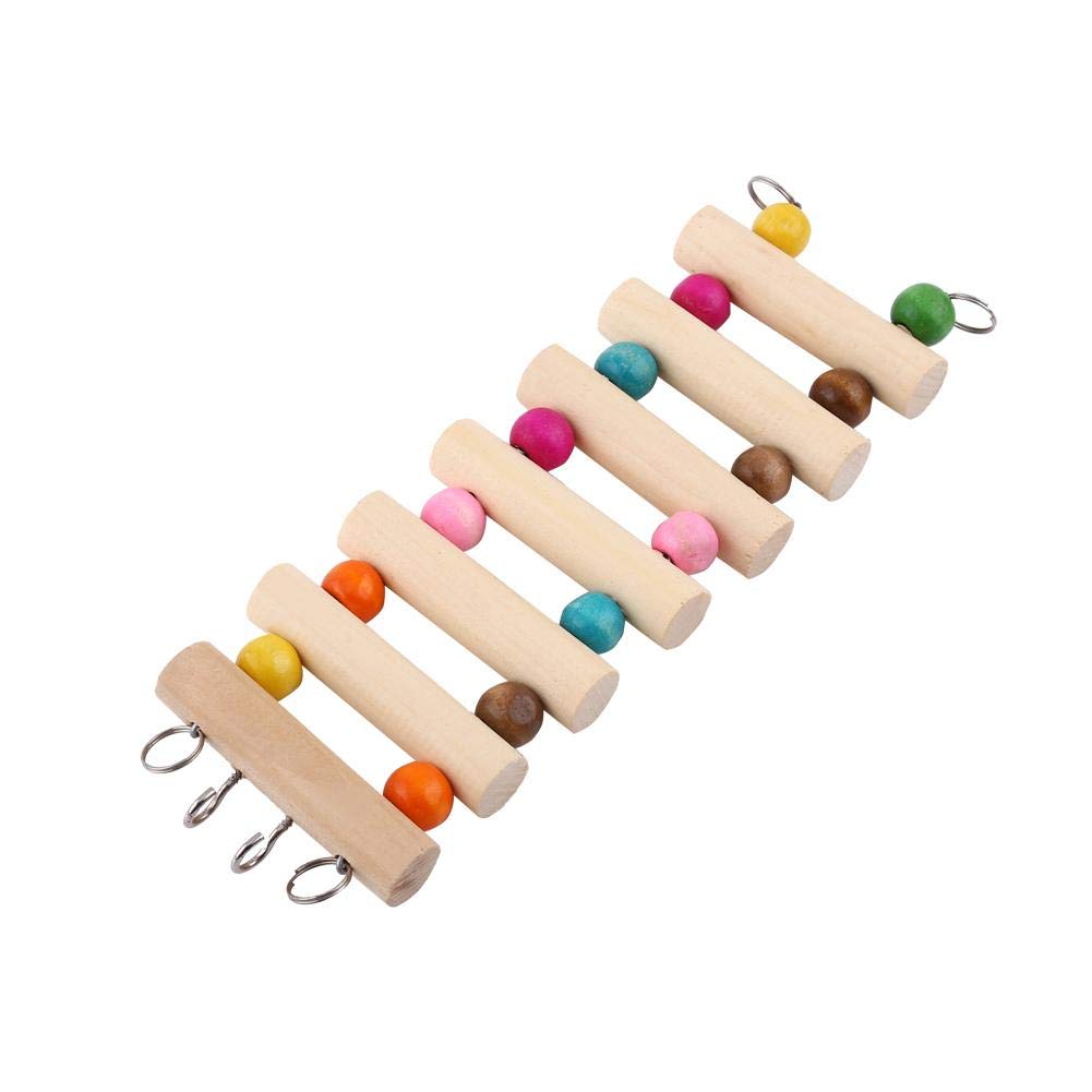 Pet Hanging Ladder Wooden Stairs for Hamster Climbing Toys Bird Cage Accessories 3 Sizes Rodent Swing Suspension Bridge Decor