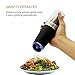 Kato Gravity Electric Salt and Pepper Grinder Set of 2 - Automatic Operation, Battery Powered, Blue LED Light - Adjustable Ceramic Grinding Coarseness Mills with Free Garlic Peeler, Black