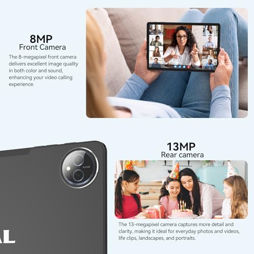 Tablet 11 inch Android 15 Tablet, 2025 Latest Update 128GB ROM 16GB RAM, 4G LTE Tableta, 5G WiFi+Cellular, Octa-Core MTK8786, 13+8 MP Rear and Front Camera,Incell FHD Screen, T-Mobile SIM Card Support