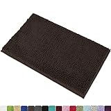 MAYSHINE Chenille Bath Mat for Bathroom Rugs 32" x20", Extra Soft and Absorbent Microfiber Shag Rug, Machine Wash Dry- Perfect Plush Carpet Mats for Tub, Shower, and Room- Brown
