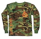 Travis Scott, La Flame Logo, Camouflage Long Sleeve Shirt (Orange Logo)
