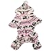 haoricu Puggy Clothes, autumn Stylish Pet Dog Warm Clothes Puppy Jumpsuit Hoodie Coat Doggy Apparel Hoodies Costume Apparel (XXL (S, Pink)