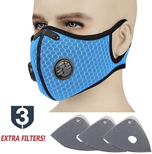 Cevapro Upgraded Dustproof Masks, Dust Mask with Extra N99 Activated Carbon Filter - Anti Pollution Mask Allergy PM 2.5 Half Face Masks for Biking Motorcycling Running