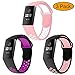 Neitooh 3 Packs Bands Compatible with Fitbit Charge 3/Charge 3 SE for Women and Men,Soft Silicon Waterproof Replacement Sports Strap with Breathable Holes