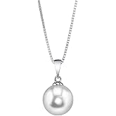 The Pearl Source Freshwater Pearl Pendant Sydney Necklace for Women - Cultured Pearl Necklace | 14K Gold Plated 925 Sterling Silver Necklace with 16"-20" Adjustable Chain