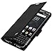 Amzer Wallet Case, PU Flip Case Cover for KeyOne with Built-in Credit/ID Card Slots - Black