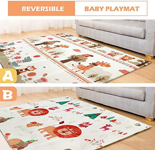 Eveil Et Jouets Bebe Et Puericulture Tapis De Bebe Pliable Grand Tapis De Bebe Epais Et Doux Impermeable Reversible Sans Toxique Tapis De Jeu En Mousse Pour Jeu De Sol Pour Bebe