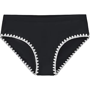 Dovio Girls Picot Trim Swim Bikini Bottoms Fully Lined | UPF 50+ sun protection, fully lined non-see-through, chlorine-resist