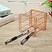 Caveen Rose Gold Wire Net Pencil / Pen Cup Square Iron Mesh Pen / Pencil Cup Stationery Organizer Desk Sorter For Office Home School
