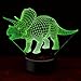 3D Night Light Dinosaur Triceratops 3D Lamp Optical Illusion Nightlights Touch Switch Bedside Lamp 7 Colors Changing LED Lamps Birthday Gifts for Girls Kids Children Boys Adults (N01 Triceratops)
