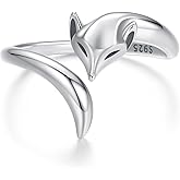 MUNDELL 925 Sterling Silver Four Leaf Clover Adjustable Ring Snake Dragon Animal Open Ring for Women Statement Ring Fine Jewelry