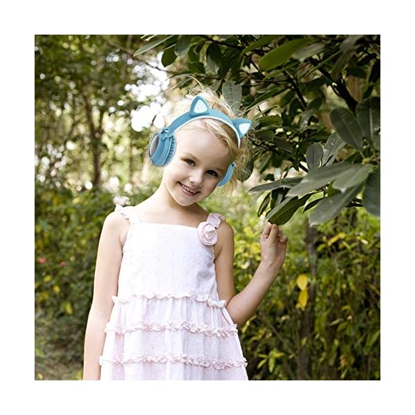 Usoun-Kids-Bluetooth-Headphones-Cat-Ear-LED-Light-Child-Wireless-Headphones-with-Microphone-FM-RadioTF-Card-Foldable-Bluetooth-Stereo-Over-Ear-kids-Headsets-for-Boys-Girls-Adults-blue Usoun Kids Bluetooth Headphones, Cat Ear LED Light Child Wireless Headphones with Microphone, FM Radio/TF Card, Foldable…