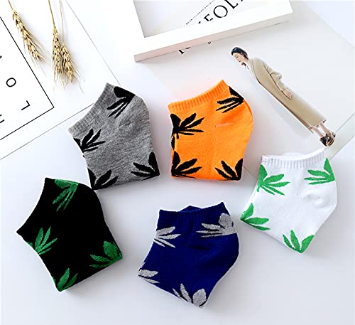 10 Pack Men Socks Athletic Business Cotton No Show Low Cut Socks (Maple leaf)